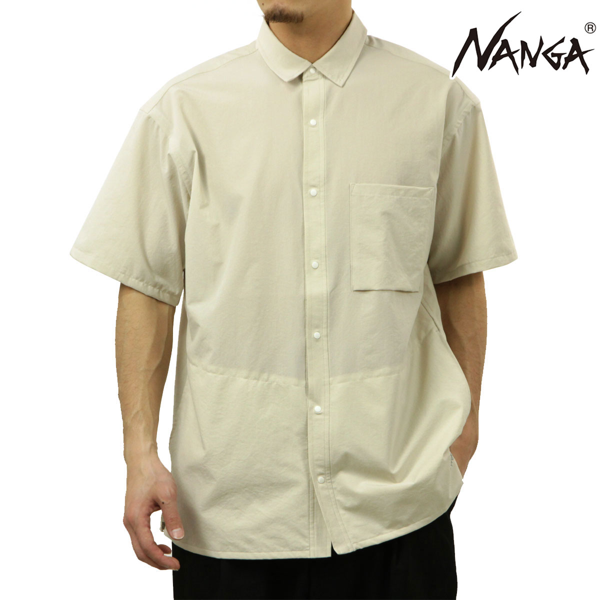 ナンガ メンズ 半袖シャツ 正規販売店 NANGA ドットエア ボタンダウン DotAir COMFY SHORT SLEEVE SHIRT S.BEG BEIGE NW2411-1E900|ブランド品セレクトショップ MIXON