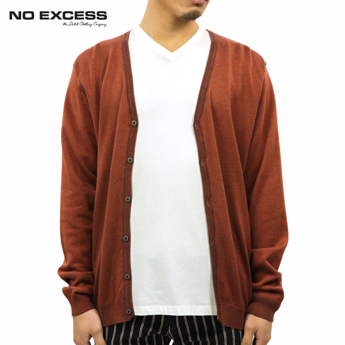 20%OFFクーポンセール 【利用期間 4/4 20:00～4/10 1:59】 ノーエクセス セーター メンズ 正規販売店 NO EXCESS カーディガン セーター CARDIGAN 230862 145 ORANGE D15S25