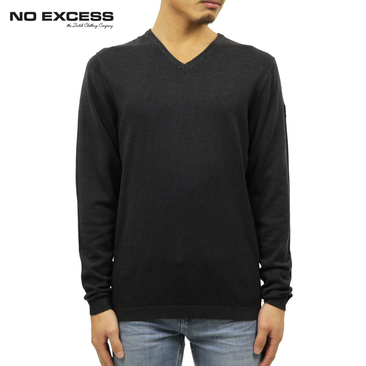 ノーエクセス セーター メンズ 正規販売店 NO EXCESS Vネックセーター PULLOVER DEEP V-NECK SWEATER 230874 33 indigo D15S25｜ブランド品セレクトショップ MIXON