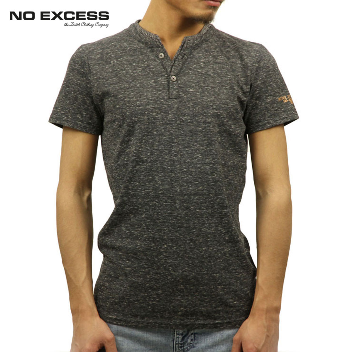 【楽天市場】ノーエクセス Tシャツ 正規販売店 NO EXCESS 半袖Tシャツ ヘンリーネックTシャツ Y-NECK TEE BLACK