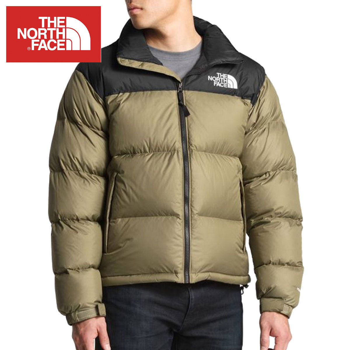the north face 1996 nuptse jacket new taupe green macrofleck print