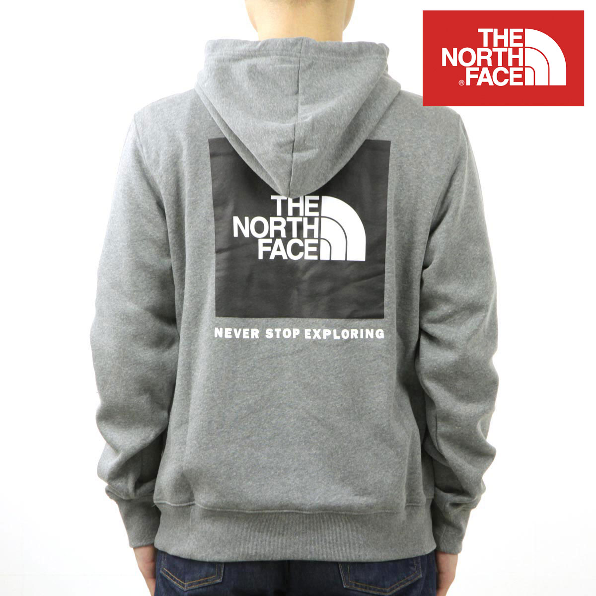 ノースフェイス メンズ パーカー 正規品 THE NORTH FACE バックプリント プルオーバー フーディー 海外限定 BOX NSE PULLOVER HOODIE NF0A7UNS GVD TNF MEDIUM GREY HEATHER / TNF BLACK
