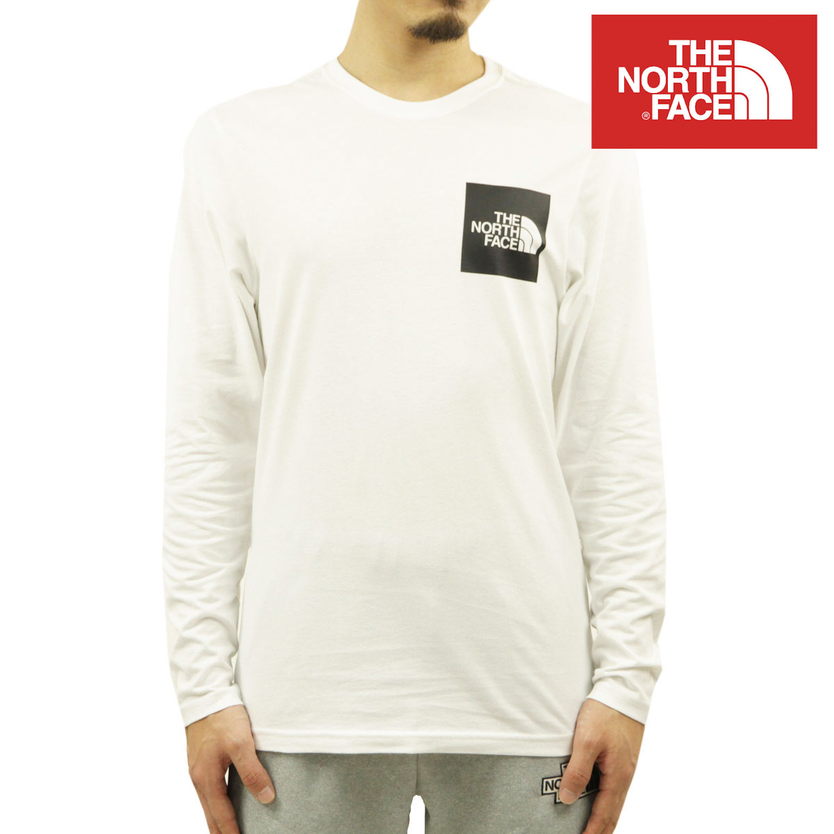 ノースフェイス ロンT メンズ 正規品 THE NORTH FACE トップス 長袖Tシャツ ロゴ L/S FINE TEE NF0A37FT FN4 TNF WHITE