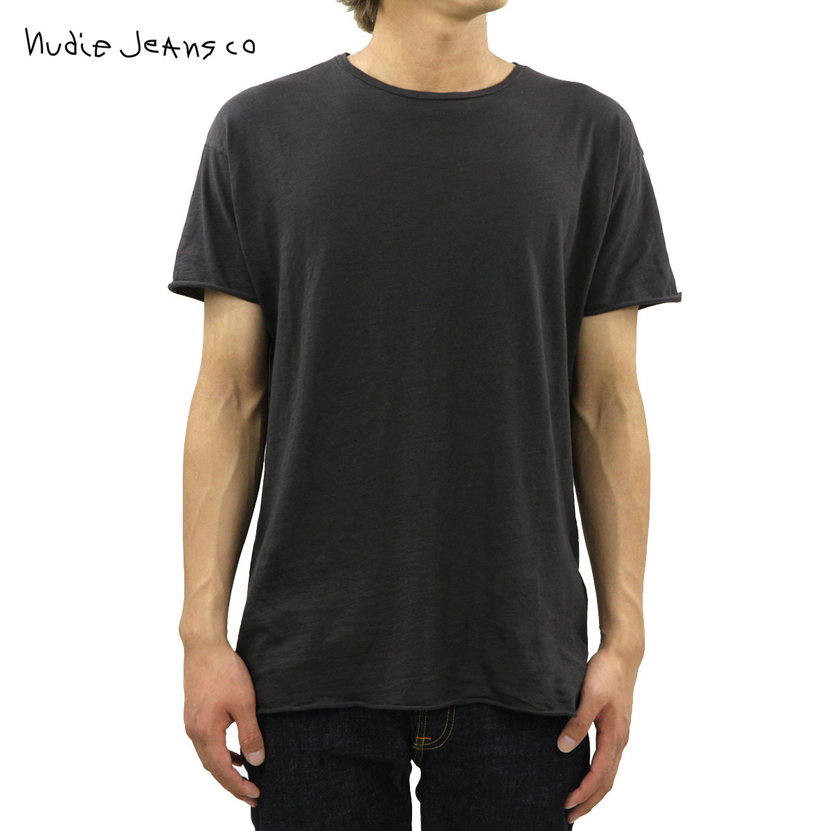 ヌーディージーンズ プルオーバー 置き目売りわたす店 Nudie Jeans 半袖プルオーバー Raw Hem T-Shirt Black 131274 D00S15 父の日 差し上げ物 ラッピング