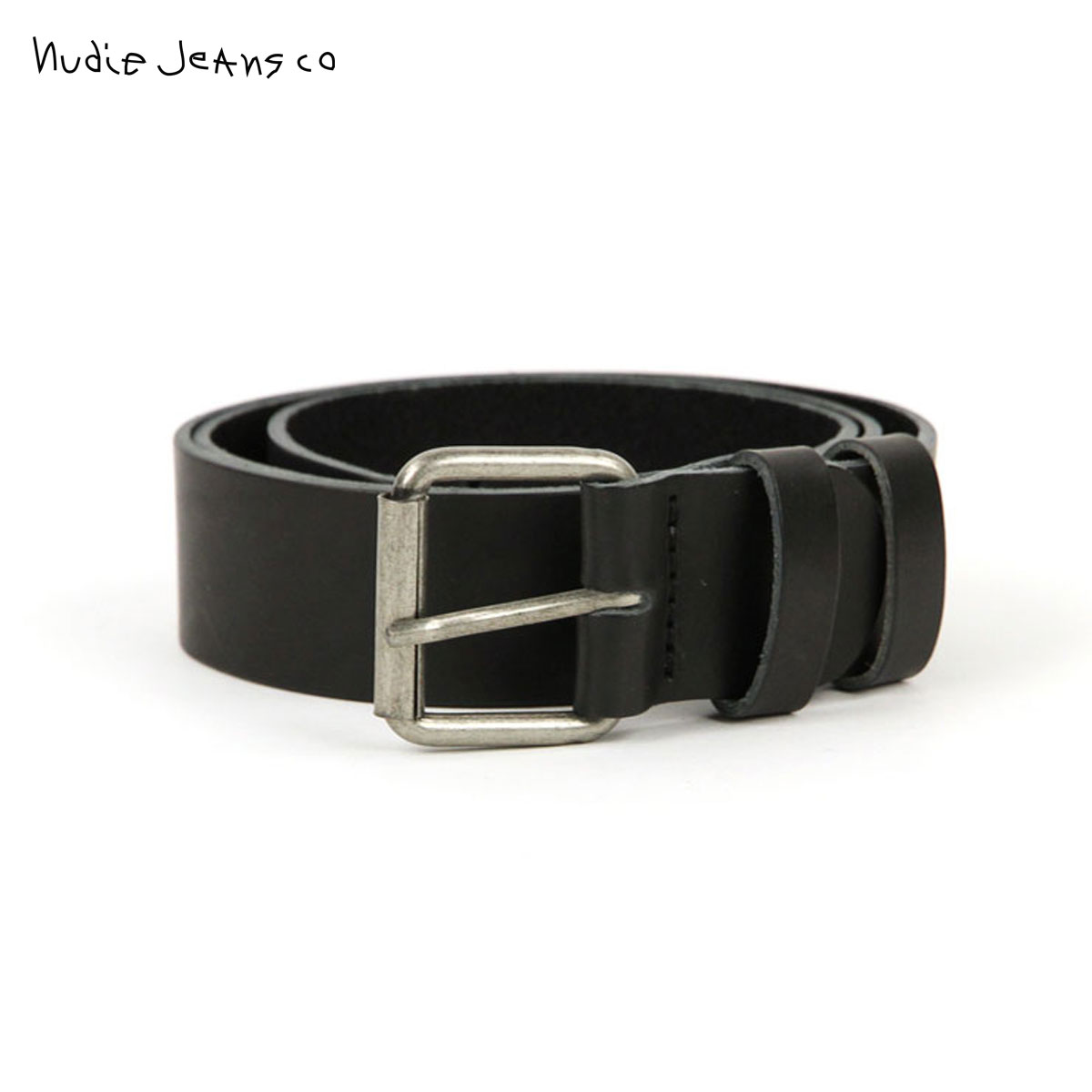 ヌーディージーンズ Nudie Jeans 置き目売りわたす店 メンズ 胴締め PEDERSSON LEATHER BELT BLACK B01 180747 父の日 差し上げ物 ラッピング