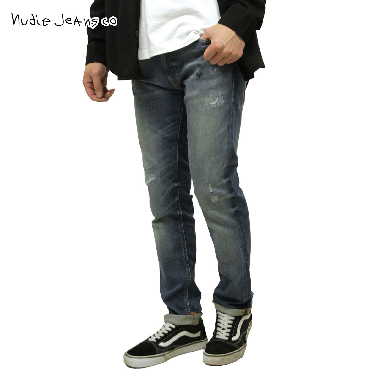 【ポイント10倍 4/14 20:00～4/17 9:59】 ヌーディージーンズ ジーンズ メンズ 正規販売店 Nudie Jeans シンフィン ジーパン THIN FINN DENIM JEANS AUTHENTIC REPAIR 034 113127