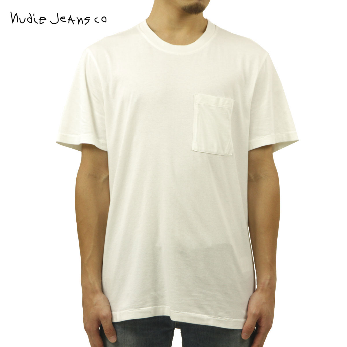 【ポイント10倍 4/14 20:00～4/17 9:59】 ヌーディージーンズ ポケT メンズ 正規販売店 Nudie Jeans 半袖Tシャツ 無地 ポケットTシャツ ROY CREW NECK ONE POCKET TEE OFF-WHITE W01 131687 9,020円