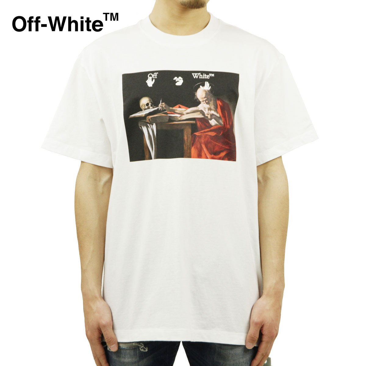 15%OFFセール 【販売期間 7/19 20:00～7/26 1:59】 オフホワイト Tシャツ メンズ 正規品 OFF-WHITE 半袖Tシャツ バックプリント カラバッジョ CARAVAGGIO S/S OVER TEE WHITE RED OMAA038R21JER0030125｜ブランド品セレクトショップ MIXON