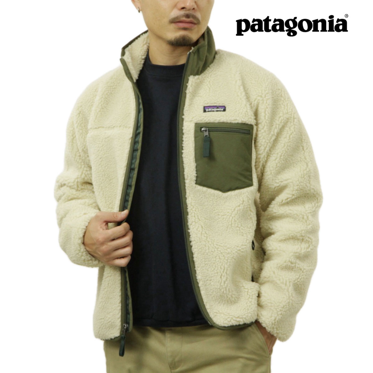 パタゴニア メンズ フリースジャケット 正規品 patagonia レトロX ジップアップ ボア アウター CLASSIC RETRO-X FLEECE JACKET 23057 DNBA DARK NATURAL W/BASIN GREEN｜ブランド品セレクトショップ MIXON
