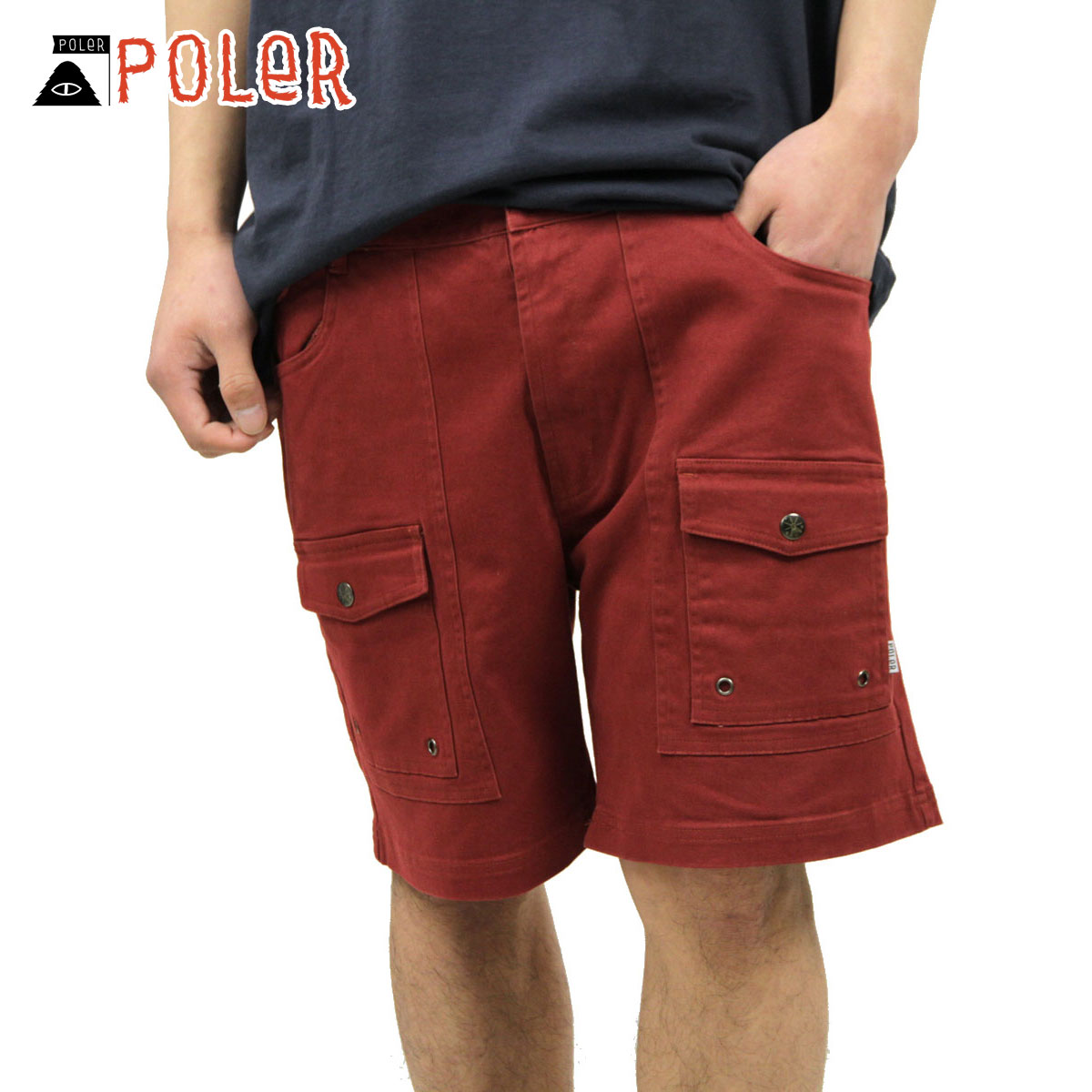 15%OFFクーポンセール 【利用期間 4/4 20:00～4/10 1:59】 ポーラー ショートパンツ メンズ 正規販売店 POLER ボトムス CAMP SHORT 611147-BRG BRICK D15S25