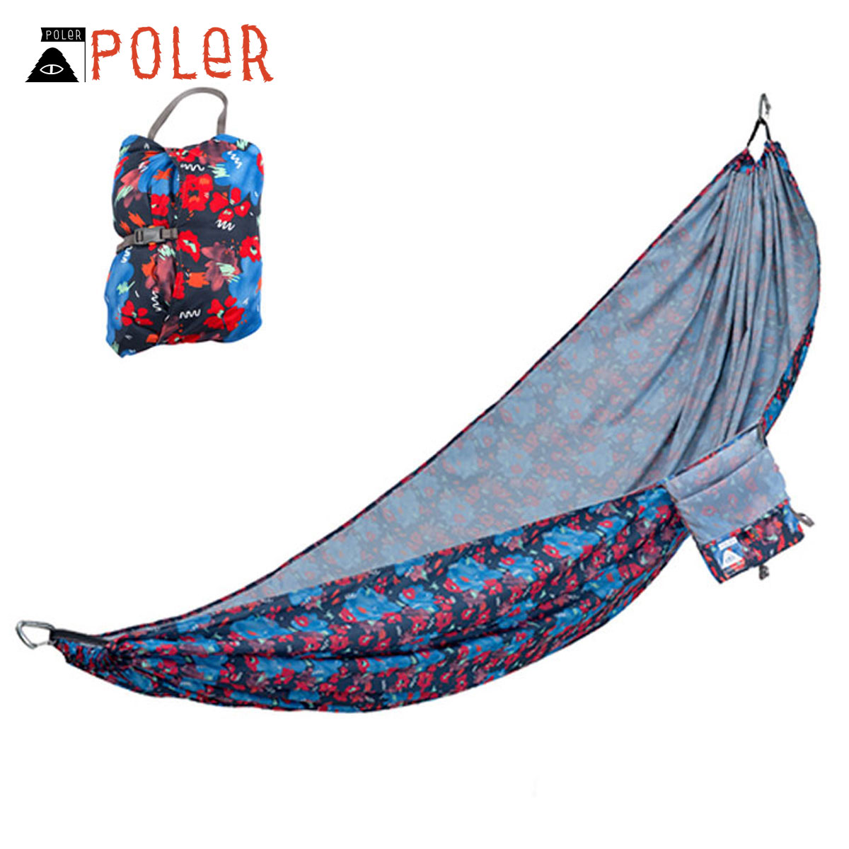 ポーラー POLER 正規販売店 アウトドア ハンモック SLACKER DOUBLE HAMMOCK 09372 BLUE STEEL FLORAL D00S15 15,206円