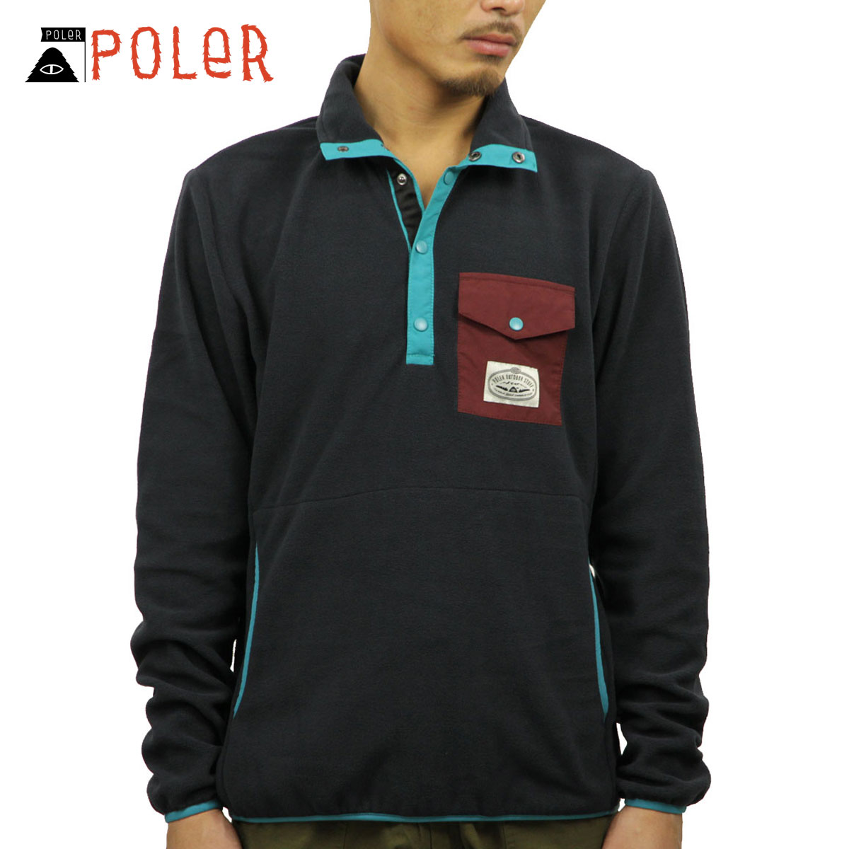 【ポイント10倍 4/14 20:00～4/17 9:59】 ポーラー POLER 正規販売店 メンズ ボタンアップフリース SNAP FLEECE SPECIALTY 21600006-NVY NAVY