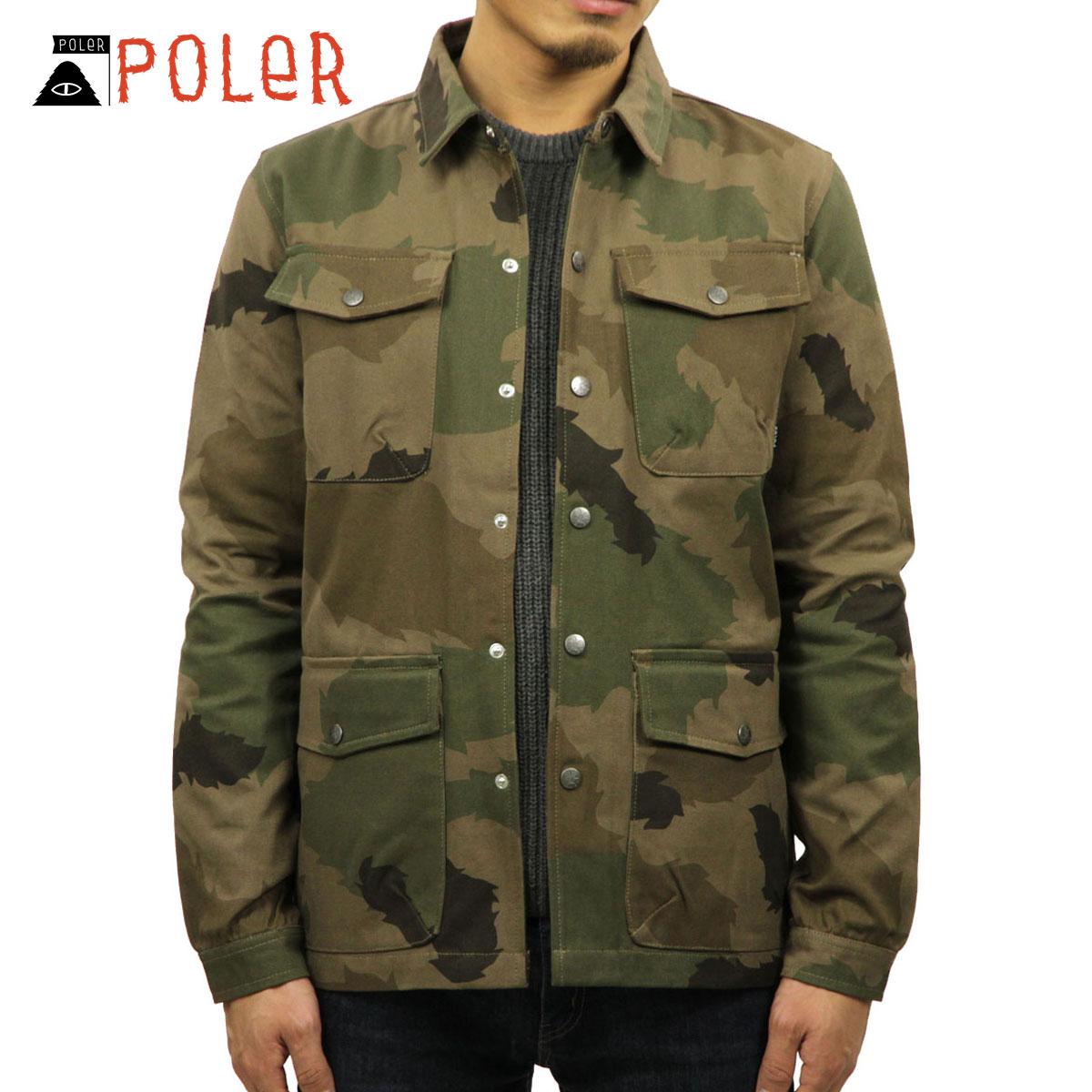 【ポイント10倍 7/19 20:00~7/26 1:59】 ポーラー POLER 正規販売店 メンズ ワークジャケット アウター OAK JACKET JACKET 21610007-OCO OLIVE FURRY CAMO|ブランド品セレクトショップ MIXON