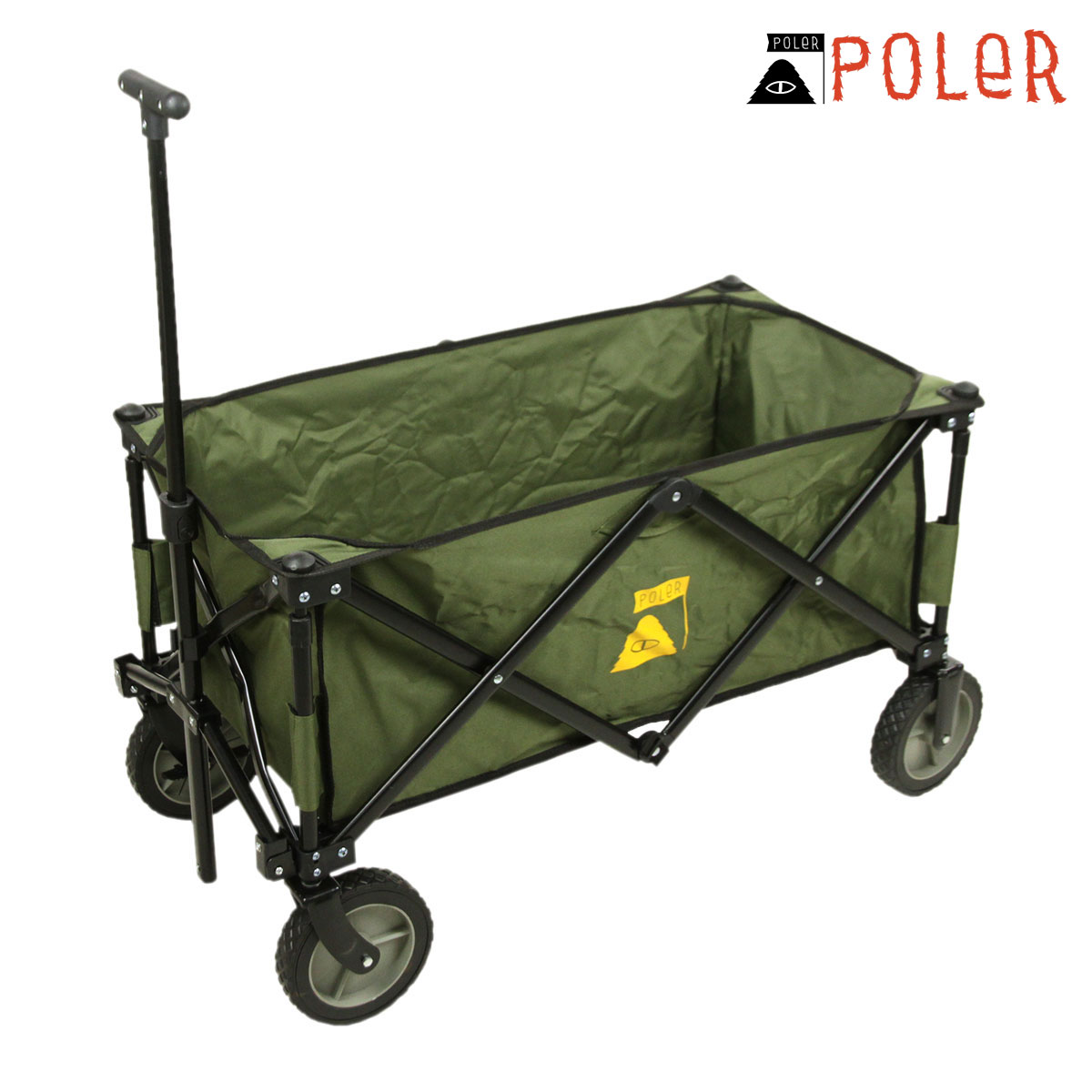 5%OFFクーポンセール 【利用期間 7/19 20:00～7/26 1:59】 ポーラー アウトドア 正規販売店 POLER アウトドアワゴン 折りたたみ式ワゴン WAGON APAC 221EQN9801 OLIVE｜ブランド品セレクトショップ MIXON