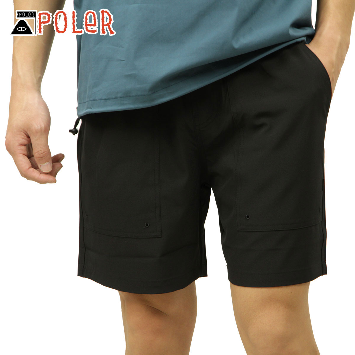 10%OFFクーポンセール 【利用期間 7/19 20:00～7/26 1:59】 ポーラー ショートパンツ メンズ 正規販売店 POLER ナイロンショートパンツ ADVENTURE SHORT 221APM4004 BLACK｜ブランド品セレクトショップ MIXON