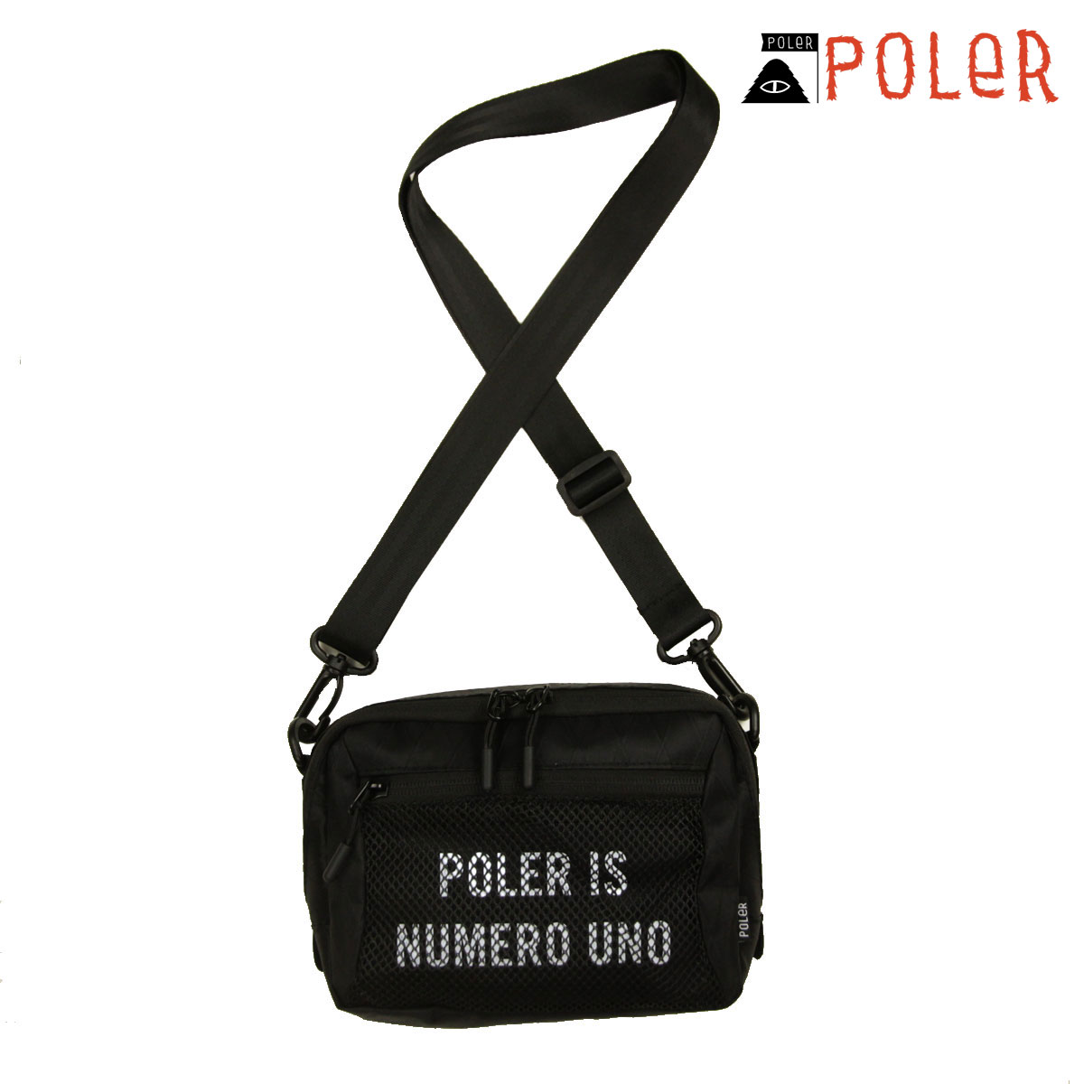 ポーラー メンズ レディース ショルダーバッグ 正規販売店 POLER 鞄 ミニショルダー X-CLOTH MINI SHOULDER DC 241MCV0425-BLK BLACK