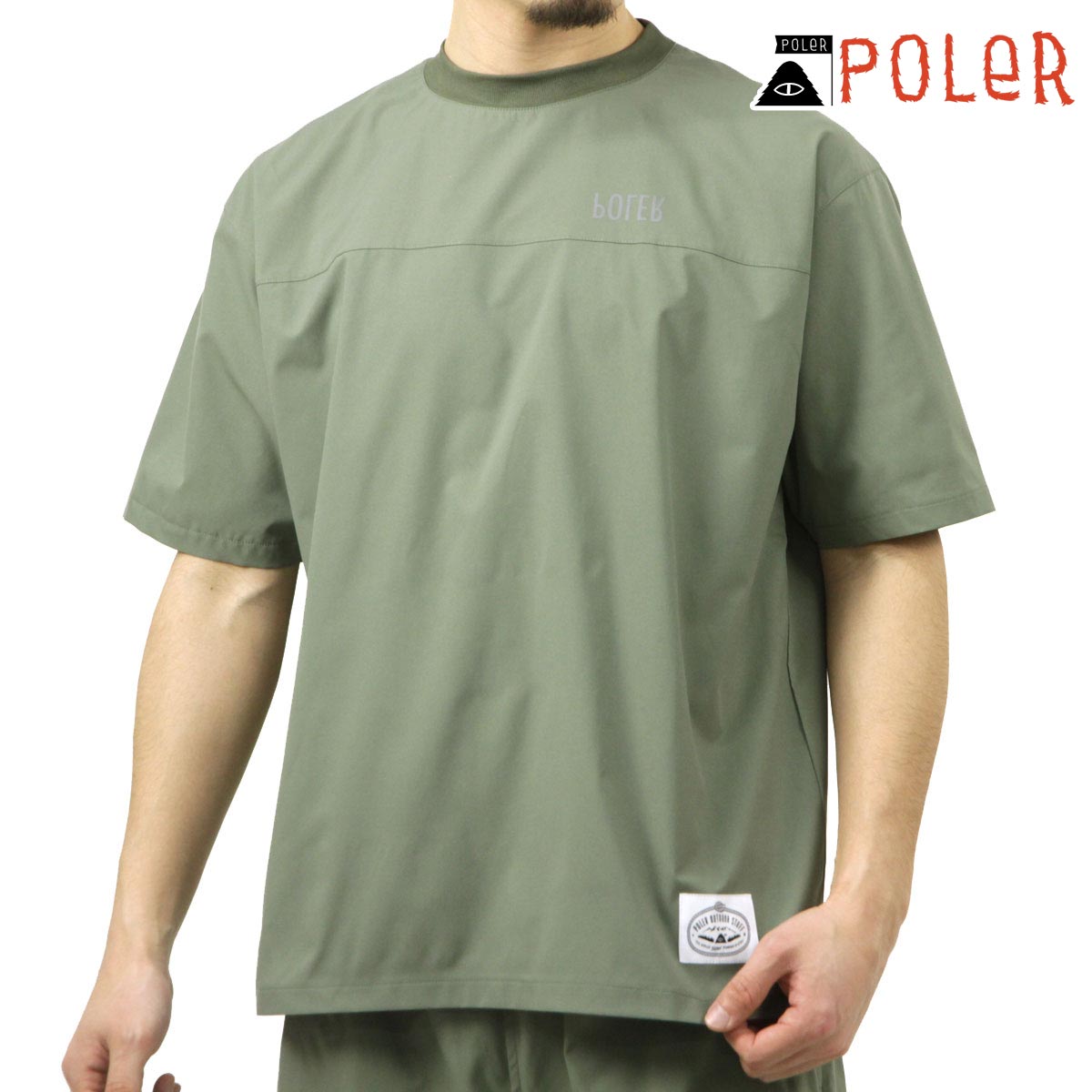 ポーラー メンズ 半袖ティーシャツ 定まり売りわたす店 POLER 労働者の一団のど首 素っ気ないティーシャツ RELOP 2 DRY TEE DC SAGE MCV0041 / MCV0038 父の日 差し上げ物 ラッピング