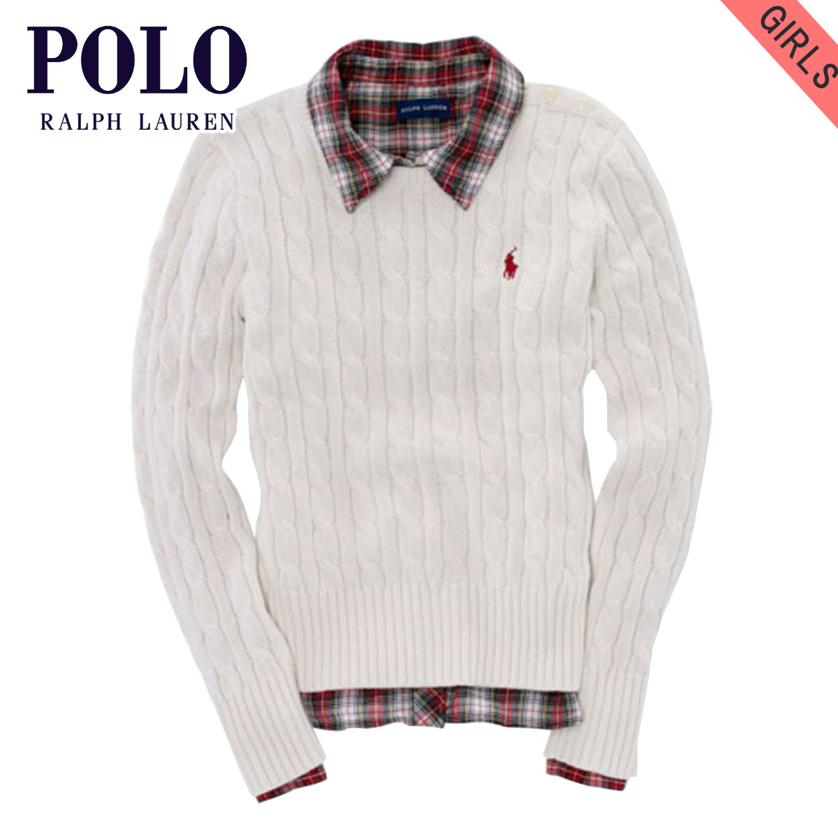 ポロ ラルフローレン キッズ セーター ガールズ 子供服 正規品 POLO RALPH LAUREN CHILDREN CABLE-KNIT COTTON PULLOVER 48617306 D20S30