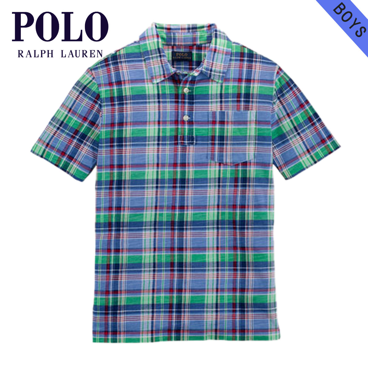 定期入れの ラルフローレン ポロ キッズ D15s25 Number Style Shirt Polo Cotton Plaid 半袖シャツ Children Lauren Ralph Polo 正規品 子供服 ボーイズ シャツ Adrm Com Br