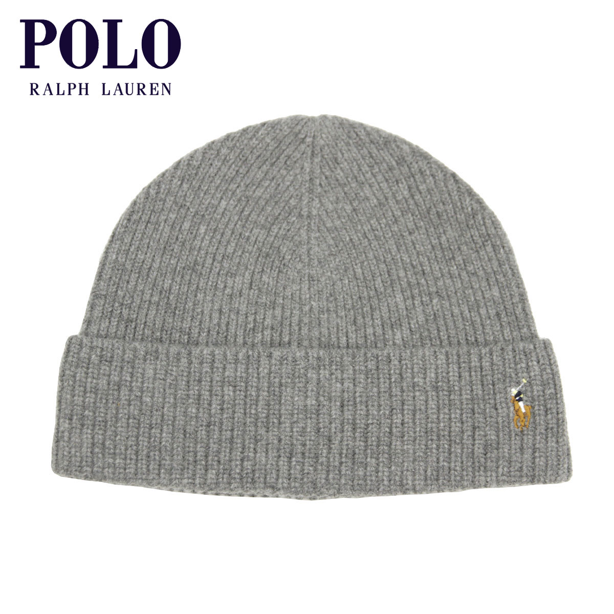 ポロ ラルフローレン 帽子 メンズ レディース 正規品 POLO RALPH LAUREN ビーニー ニットキャップ SIGNATURE CUFF HAT PC0483 016 FAWN GREY HEATHER