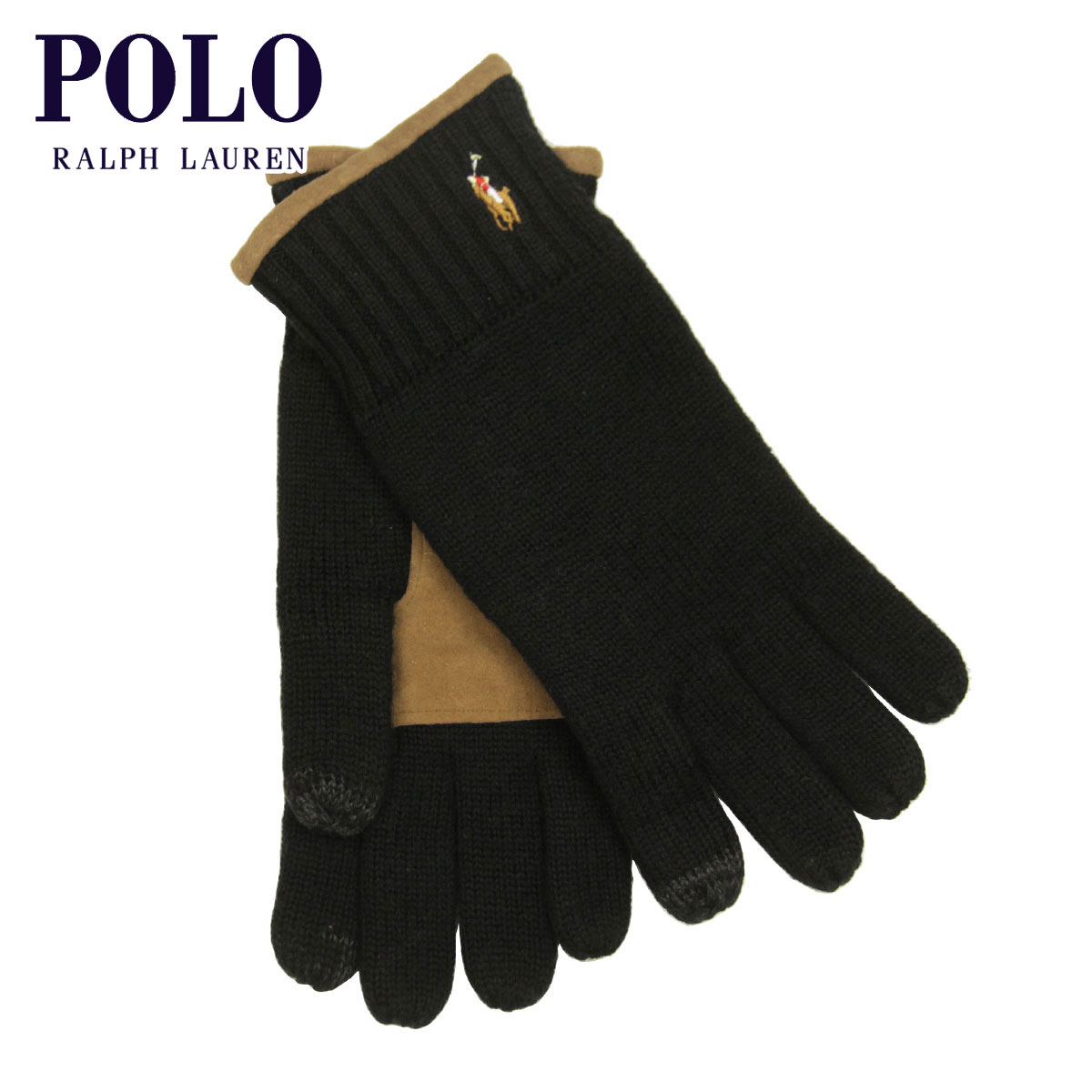 【ポイント10倍 7/19 20:00～7/26 1:59】 ポロ ラルフローレン 手袋 メンズ レディース 正規品 POLO RALPH LAUREN ニット 手ぶくろ グローブ CLASSIC LUX MERINO TOUCH GLOVE WITH LEATHER PATCH PC0463 001 POLO BLACK｜ブランド品セレクトショップ MIXON