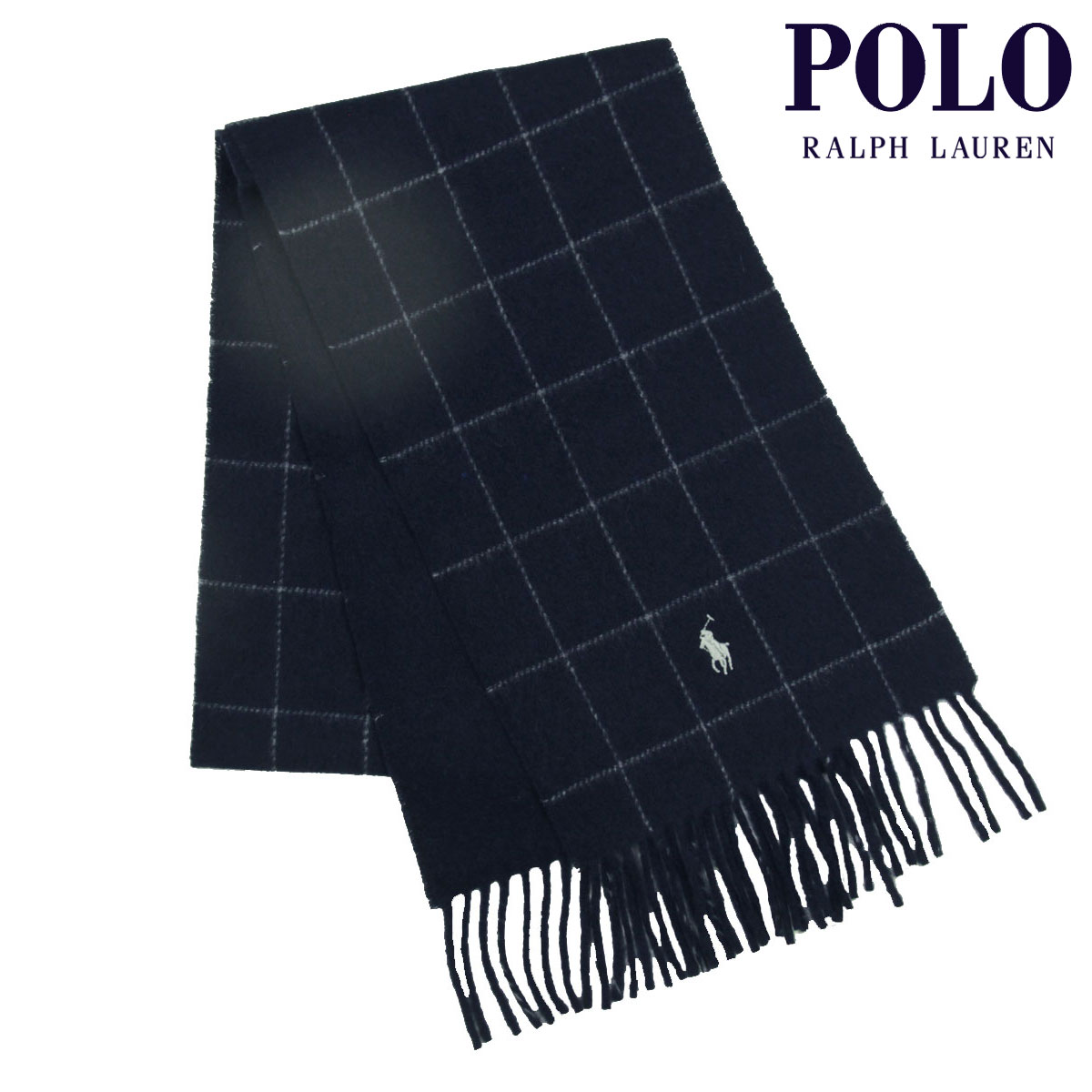 【ポイント10倍 7/19 20:00～7/26 1:59】 ポロ ラルフローレン メンズ レディース マフラー 正規品 POLO RALPH LAUREN スカーフ リバーシブル ロゴ REVERSIBLE WINDOWPANE SCARF PC0743 443 CLASSIC NAVY｜ブランド品セレクトショップ MIXON