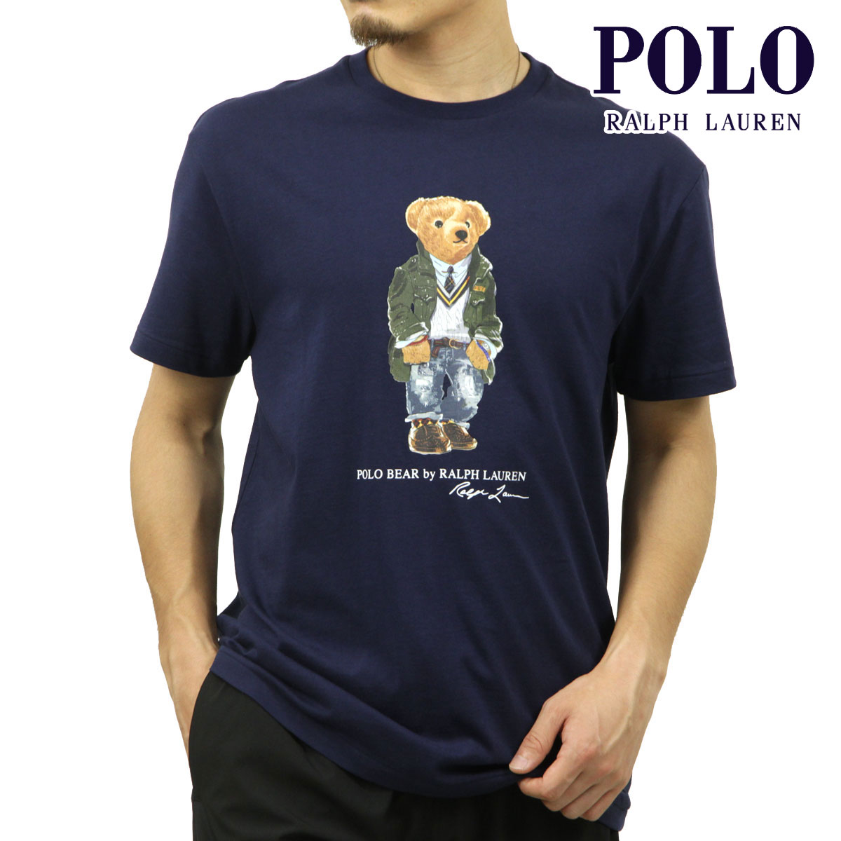 【ポイント10倍 4/14 20:00～4/17 9:59】 ポロ ラルフローレン メンズ 半袖Tシャツ 正規品 POLO RALPH LAUREN クルーネック ポロベア BEAR SHORT SLEEVE T-SHIRT NAVY 710854497