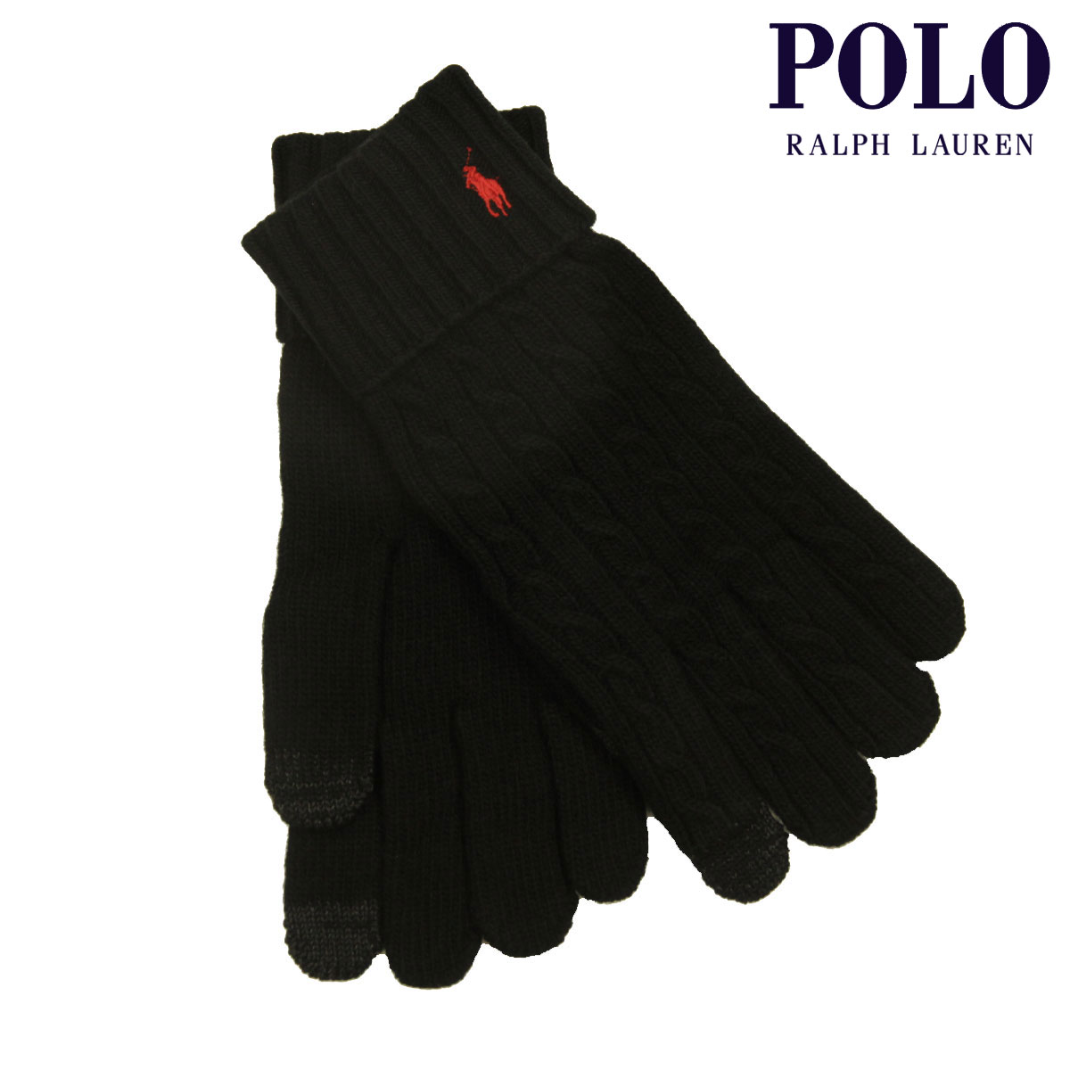 【ポイント10倍 7/19 20:00~7/26 1:59】 ポロ ラルフローレン メンズ レディース 手袋 正規品 POLO RALPH LAUREN グローブ アクセサリー ロゴ CLASSIC CABLE GLOVE PC0713 001 BLACK|ブランド品セレクトショップ MIXON