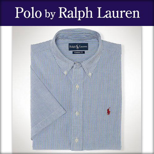 ポロ ラルフローレン シャツ メンズ 正規品 POLO RALPH LAUREN 半袖シャツ Custom-Fit Seersucker Shirt
