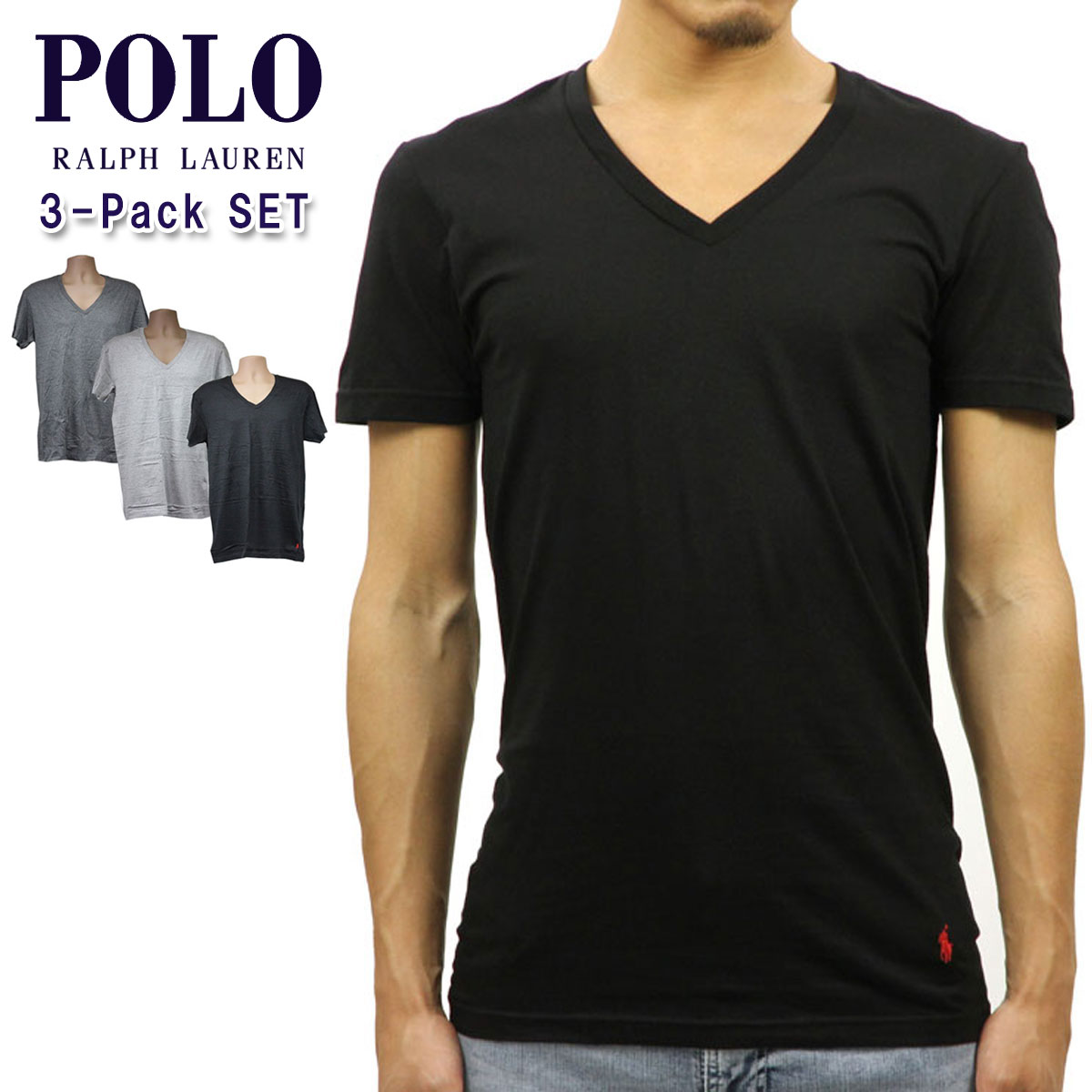 【尖んがり10倍 6/4 20:00～6/11 1:59】 ポロ ラルフローレン ティーシャツ 定まり品 POLO RALPH LAUREN 半袖ティーシャツ Vのど首ティーシャツ ティーシャツ アンダーシャツ 3 PACK P3 CLASSIF FIT V-NECKS T-SHIRT NCVNP3 9OD ANDOVER HEATHER/MADISON HEATHER/PO 父の日 差し上げ物 ラッピング