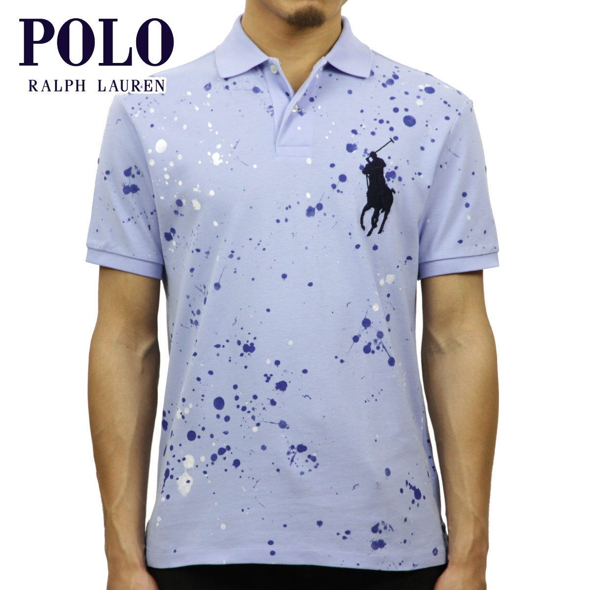 Short Slim Ralph Lauren Men Article Shirt Big Paint Custom Sleeves Pony Fitting Ink Polo Fit Regular PikuwXZTO