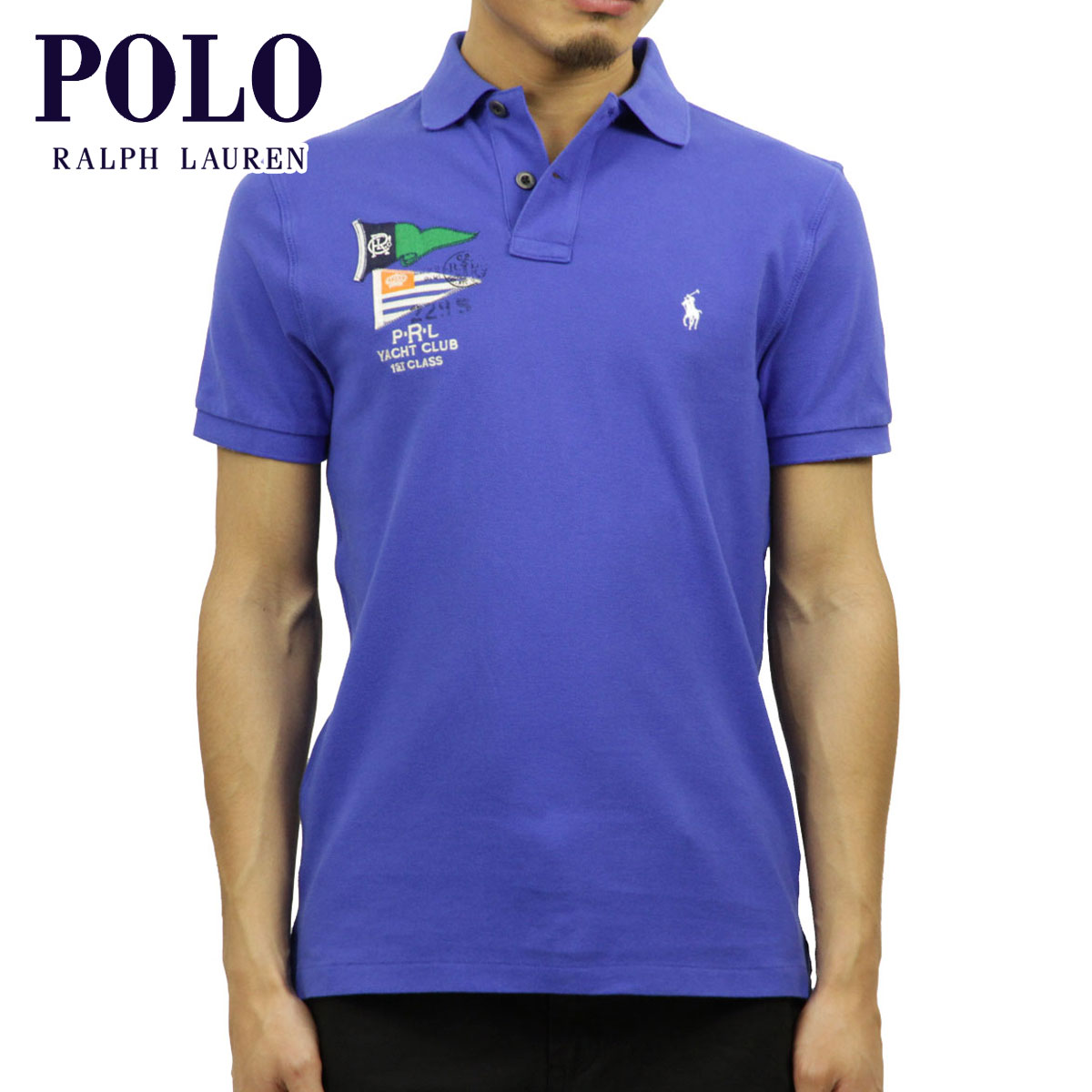 【尖んがり10倍 6/4 20:00～6/11 1:59】 ポロ ラルフローレン POLO RALPH LAUREN 定め事品 メンズ カスタム相応う 半袖スポーツシャツ FLAG CUSTOM FIT COTTON MESH POLO 父の日 差し上げ物 ラッピング