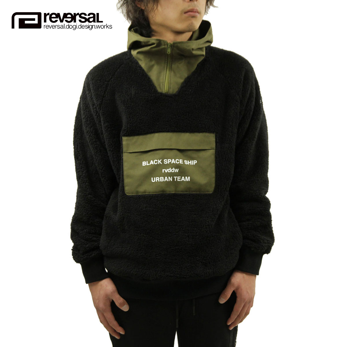 【ポイント10倍 7/19 20:00～7/26 1:59】 リバーサル パーカー メンズ 正規販売店 REVERSAL rvddw ハーフジップアップパーカー URBAN TEAM FLEECE HOODIE rv19aw006 BLACK｜ブランド品セレクトショップ MIXON