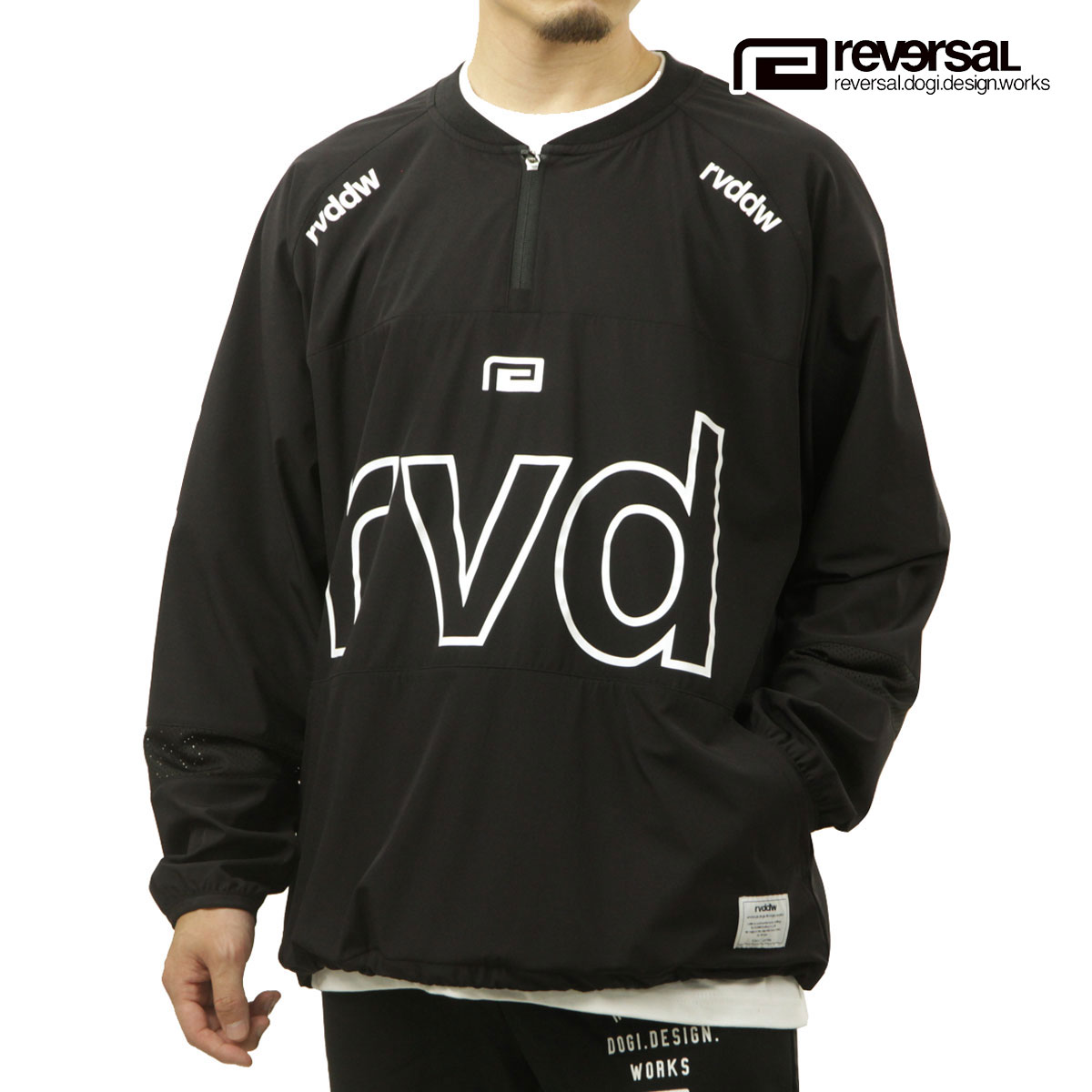 リバーサル メンズ 長袖Tシャツ 正規販売店 REVERSAL ハーフジップ ドライ ロンT rvddw 4WAY HALF ZIP DRY LONG TEE 黒 rv25ss302-BK BLACK