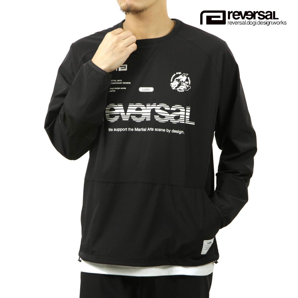リバーサル メンズ ピステ 正規販売店 REVERSAL クルーネック ドライ 長袖Tシャツ rvddw 4WAY DRY LONG TEE 黒 rv25aw102-BK BLACK｜ブランド品セレクトショップ MIXON