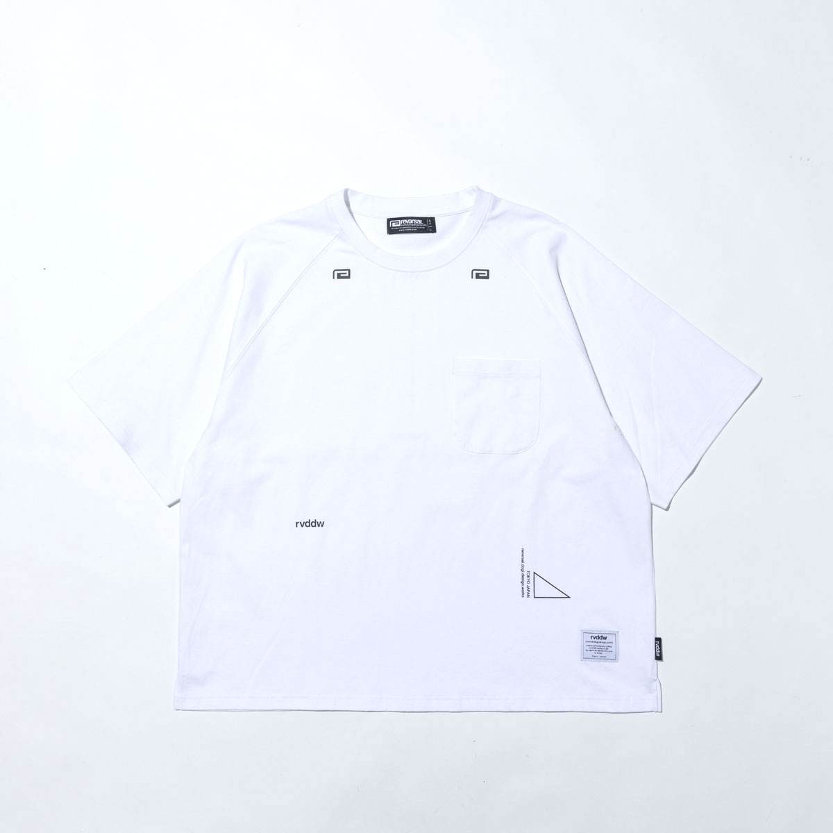 予約商品 4月頃入荷予定 リバーサル メンズ 半袖Tシャツ 正規販売店 REVERSAL コットン クルーネック ラグラン WIDE RAGLAN COTTON TEE 白 rv26ss053 WH WHITE
