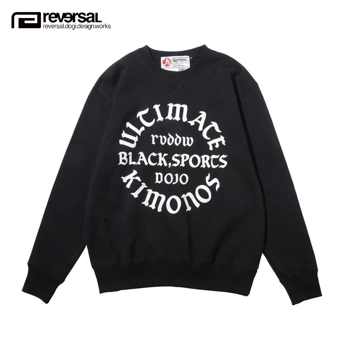 リバーサル スウェット メンズ 正規販売店 REVERSAL rvddw トレーナー ULTIMATE KIMONOS CREW SWEAT rvap16aw006 APPAREL BLACK D00S20