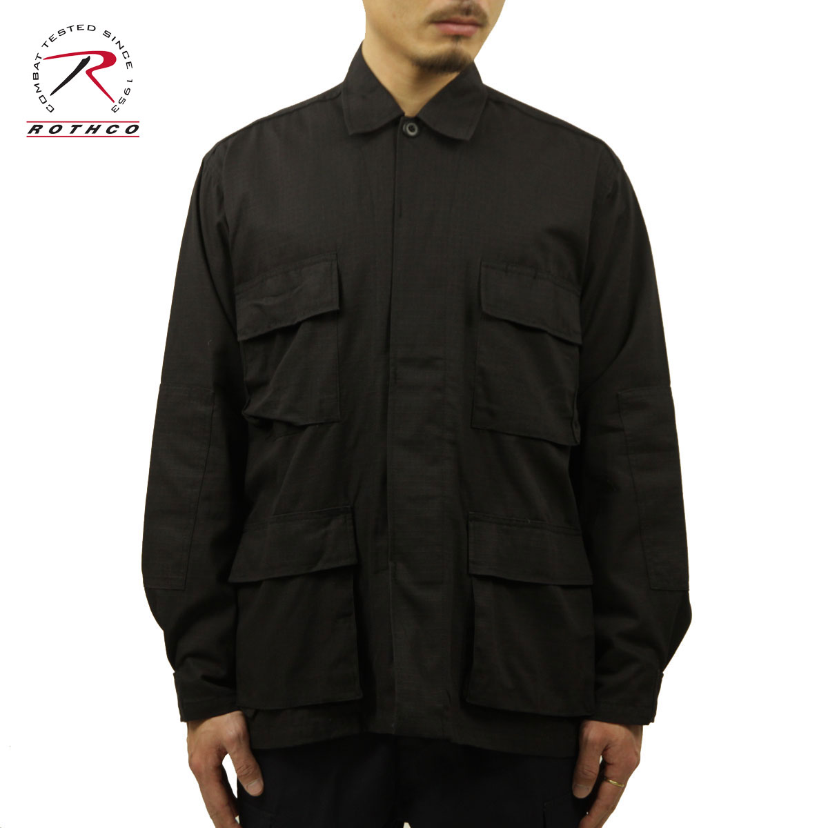 【ポイント10倍 4/4 20:00～4/10 1:59】 ロスコ BDUシャツ メンズ 正規品 ROTHCO BDUジャケット ワークシャツ ROTHCO RIP-STOP BDU SHIRT BLACK 5920