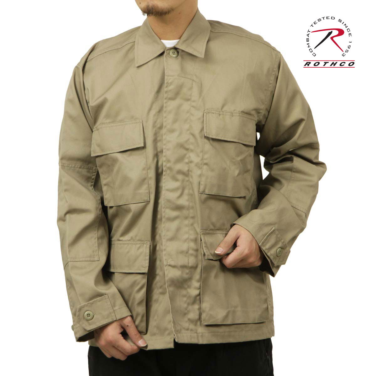 【ポイント10倍 4/14 20:00～4/17 9:59】 ロスコ メンズ ワークシャツ 正規品 ROTHCO 長袖シャツ BDUシャツ ROTHCO TWILL BDU SHIRT 7900 KAHKI