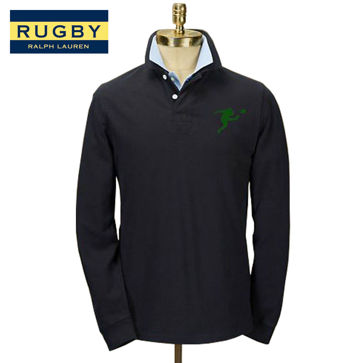 mens ralph lauren long sleeve polo black