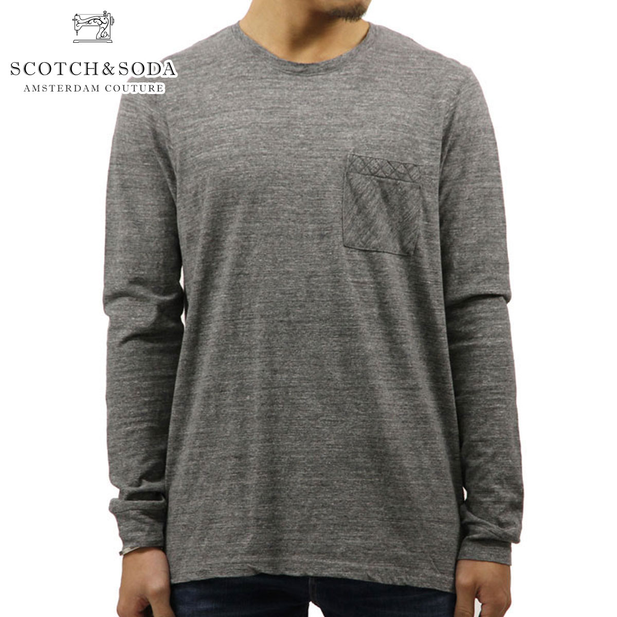 スコッチアンドソーダ ロンT メンズ 正規販売店 SCOTCH＆SODA 長袖Tシャツ SPECIAL WASHED OUTLOOK LONGSLEEVE TEE 139034 0810 GRAPHIT