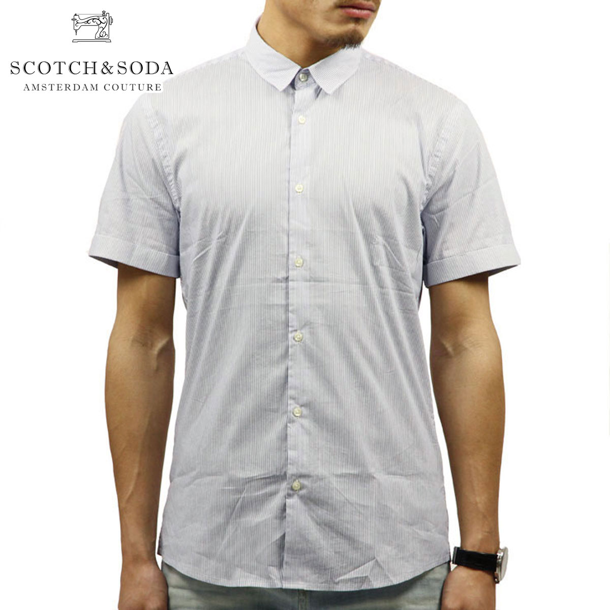 【ポイント10倍 4/4 20:00～4/10 1:59】 スコッチアンドソーダ SCOTCH＆SODA 正規販売店 メンズ 半袖ドレスシャツ CLASSIC SHORTSLEEVE SHIRT 136336 0219 COMBO C D00S15