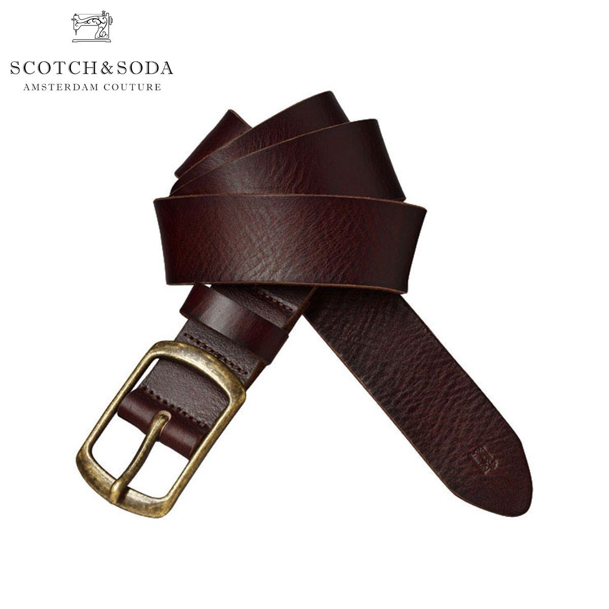 【ポイント10倍 4/4 20:00～4/10 1:59】 スコッチアンドソーダ SCOTCH＆SODA 正規販売店 メンズ ベルト LEATHER BELT 136657 0007 BROWN