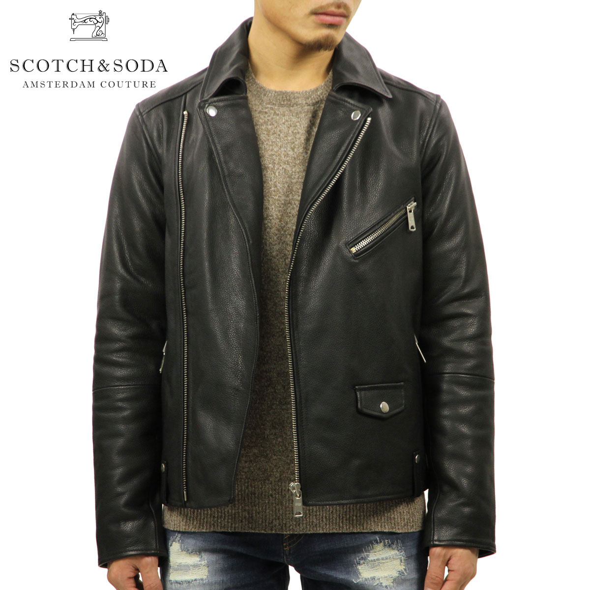 Rakuten Ichiba Mixon Reservation 8 9 These Past Months Reservation 8 9 These Past Months Arrival Plan Scotch Whiskey And Soda Regular Men Jacket Classic Ams Blauw Biker Heavier