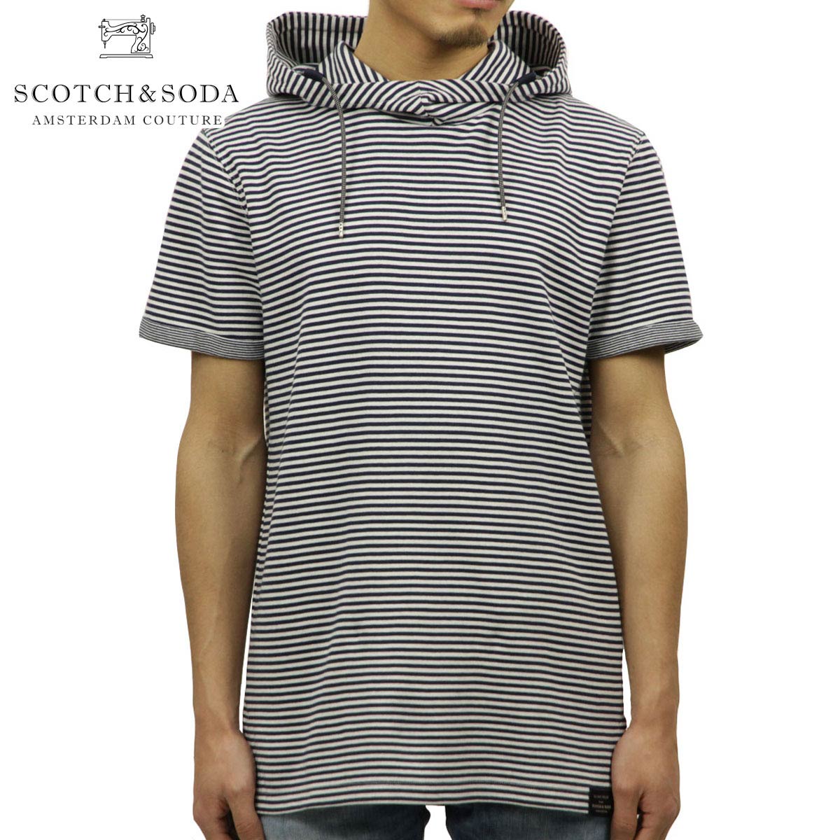 人気が高い スコッチアンドソーダ Scotch Soda メンズ ボーダー パーカー 半袖tシャツ Bonded Jersey Tee With Hood 0221 Combo E ブランド品セレクトショップ Mixon 楽天ランキング1位 Sidda Paserkab Go Id