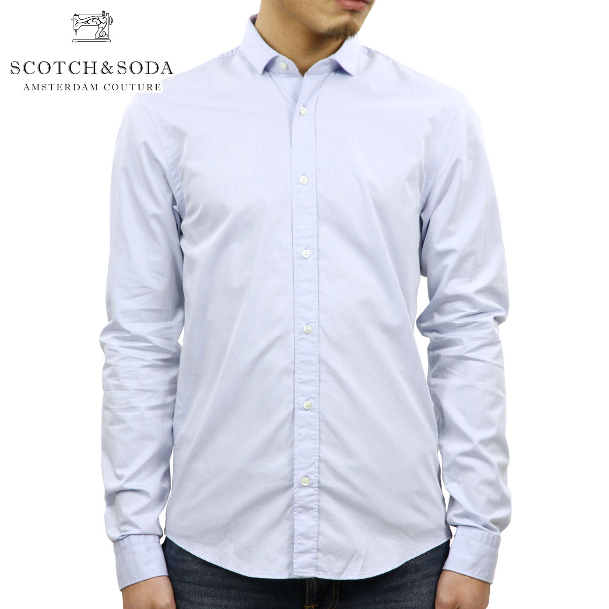 【ポイント10倍 4/14 20:00～4/17 9:59】 スコッチアンドソーダ SCOTCH＆SODA 正規販売店 メンズ 長袖ドレスシャツ SLIM FIT- CHIC CLASSIC LONGSLEEVE SHIRT 142478 0765 51405 BLUE