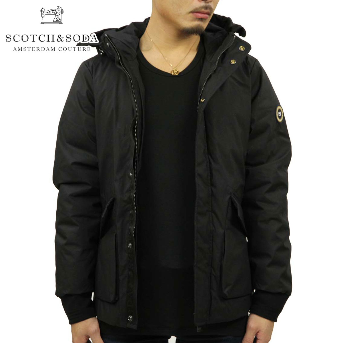 正規品直輸入 スコッチアンドソーダ ダウンジャケット メンズ Scotch Soda アウタージャケット Short Hooded Jacket Black 1530 816 08 ブランド品セレクトショップ Mixon 格安saleスタート Aqsasport Org