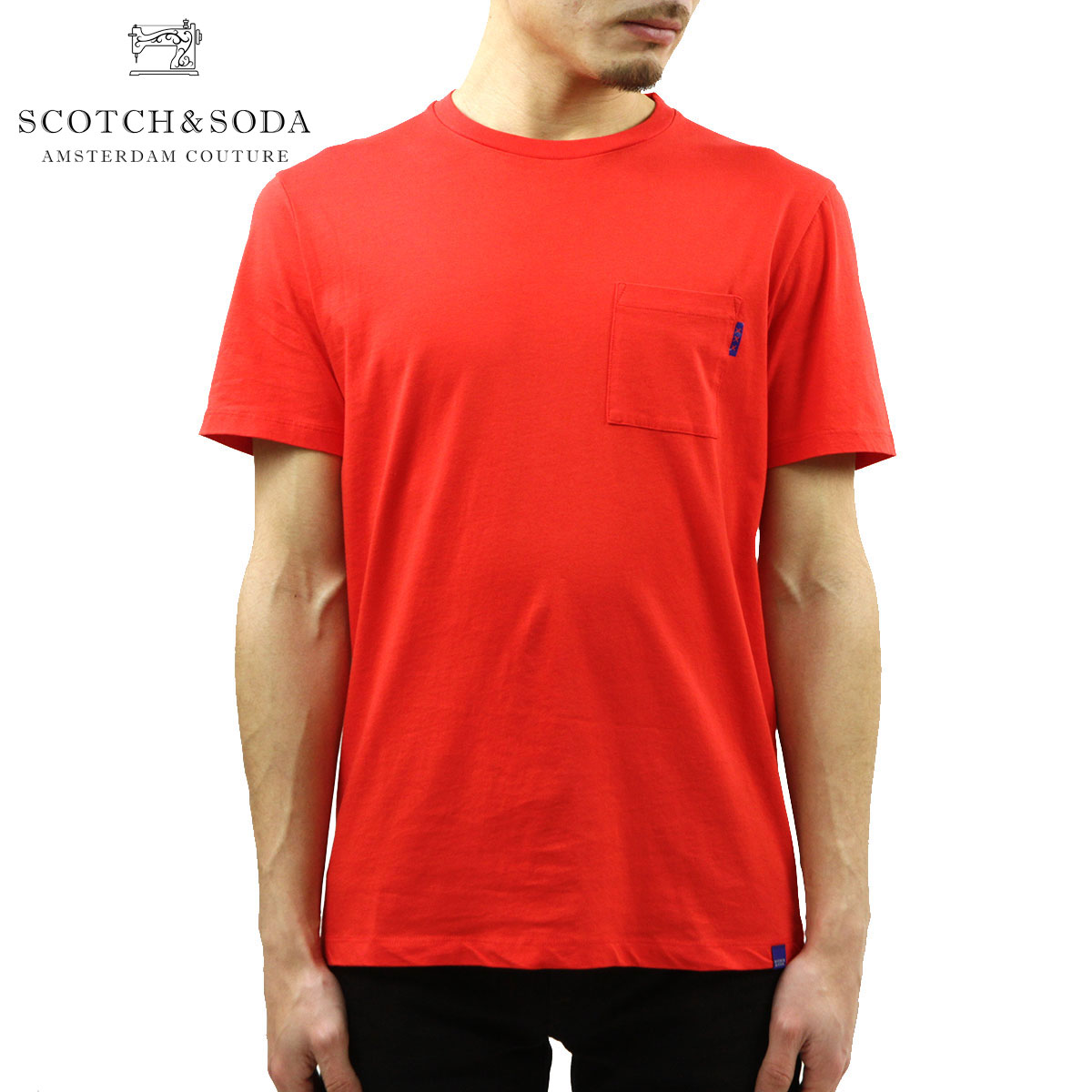 “Scotch & Soda” ウーブンポケットTシャツ Navy Essentials — Loose-Fit Front Pocket T-Shirt – Scotch & Soda