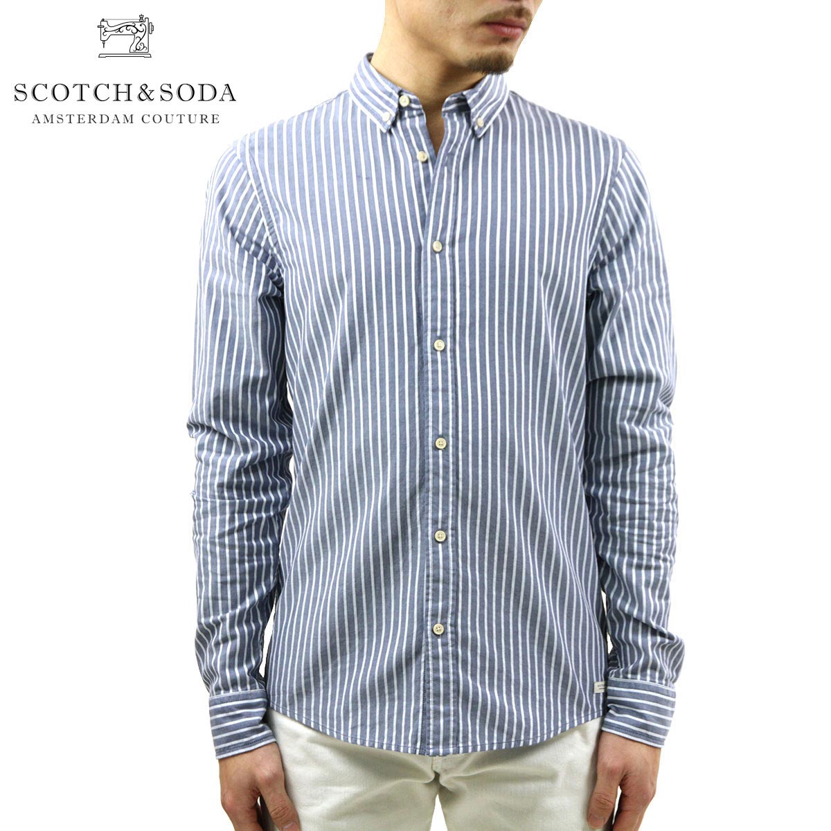 スコッチアンドソーダ シャツ メンズ 正規販売店 SCOTCH＆SODA 長袖シャツ オックスフォード ボタンダウンシャツ BUTTON DOWN DOBBY OXFORD SHIRT D 153540 0219 11402 69 COMBO C