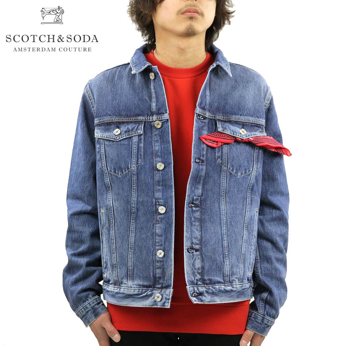 【ポイント10倍 4/4 20:00～4/10 1:59】 スコッチアンドソーダ ジャケット メンズ 正規販売店 SCOTCH＆SODA デニムジャケット アウター AMS BLAUW TRUCKER JACKET - BLAUW CURE D 154120 3343 11819 76 BLAUW CURE